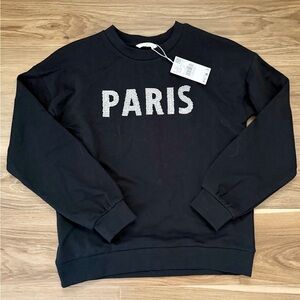 Mango NWT Girls sz 12-14 Crewneck Sweatshirt Paris 100% Cotton